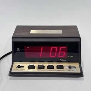Vintage Sears Roebuck Tradition Alarm Clock Faux Woodgrain Model 47176 Hong Kong